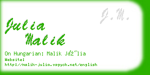 julia malik business card